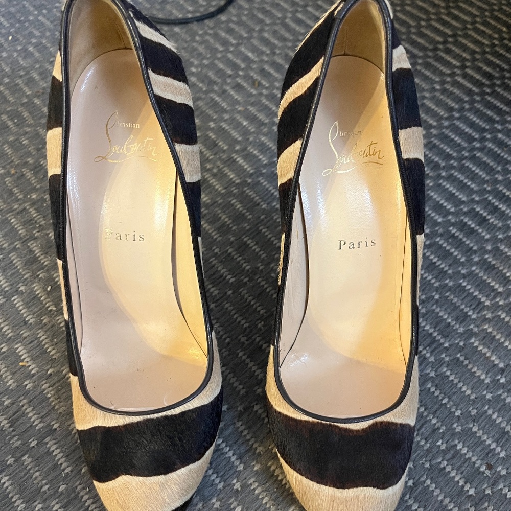 Christian Louboutin Faux Fur heels